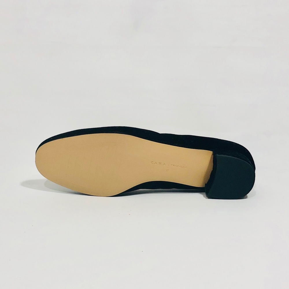 ZARA BLACK VELVET BALLERINAS WITH INSECT APPLIQUÉ - Picture 8 of 8